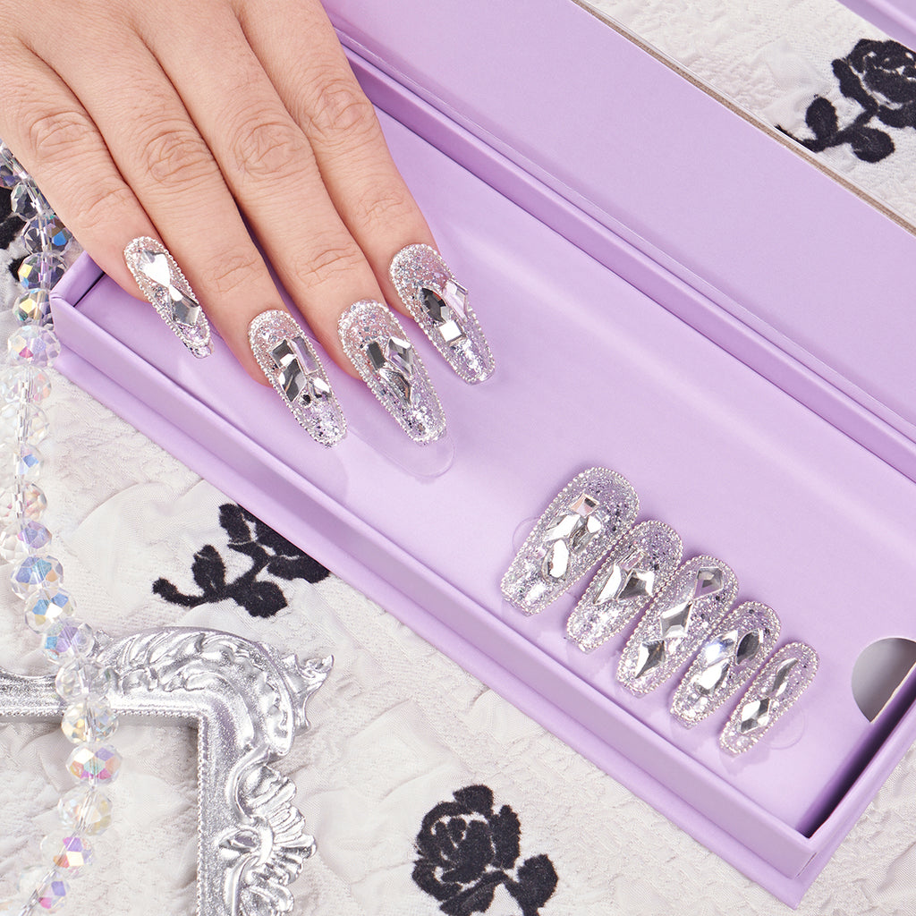 Mid-length Nail(Length:1.2")10PCS Handmade Acrylic Press On Nails