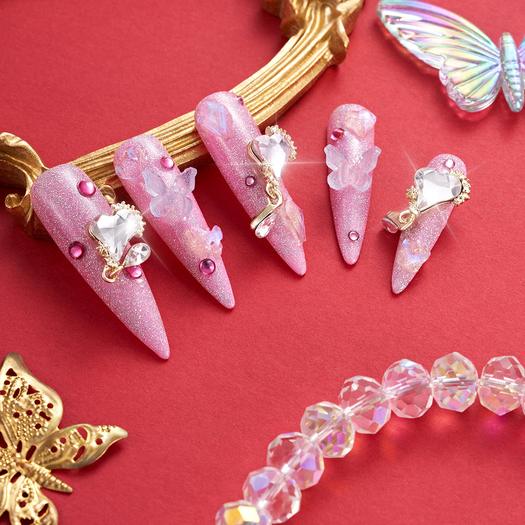 MG61-Dancing Princess Long Stiletto(Length:1.7")Handmade Press-on Nails