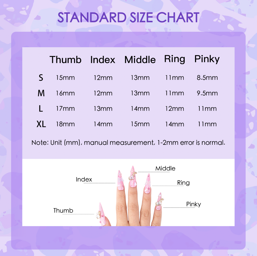 MG87-Lilac Scent Long Stiletto(Length:1.7")Handmade Press-on Nails