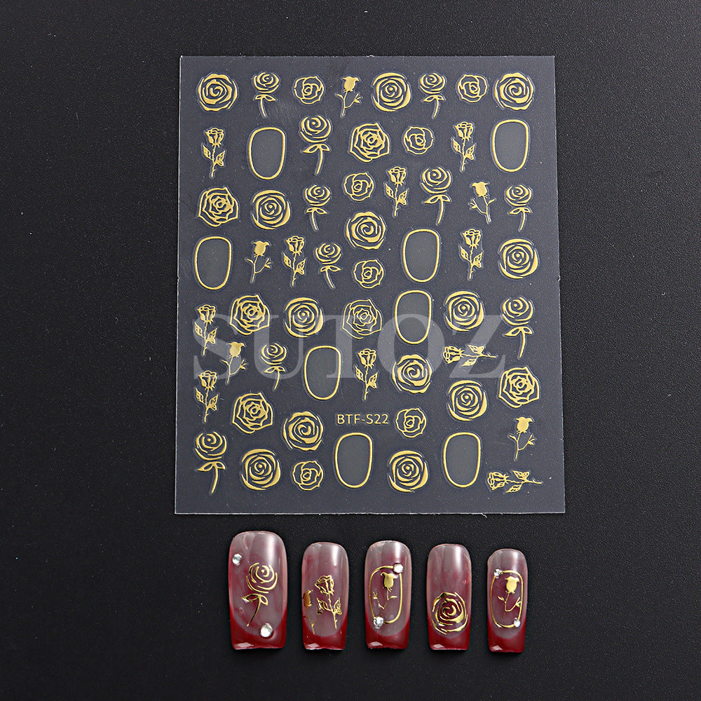 Wind vintage roses(Nail Sticker)