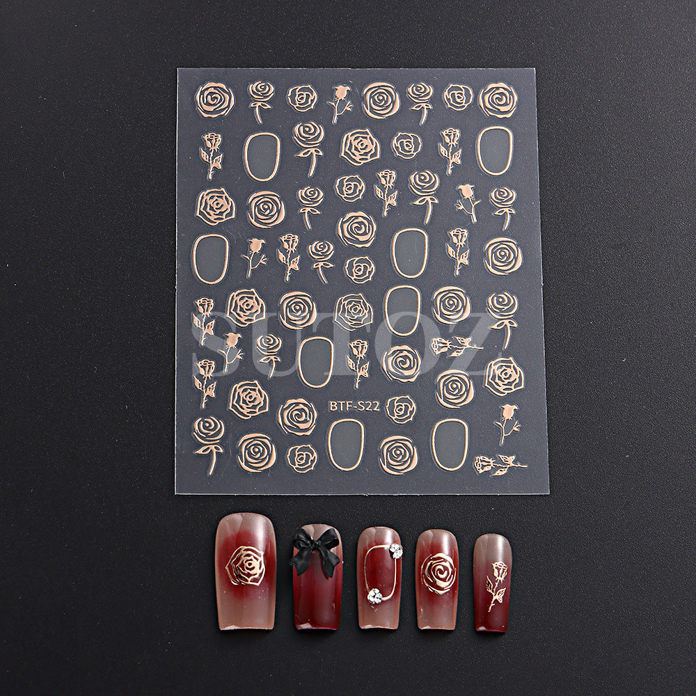 Wind vintage roses(Nail Sticker)